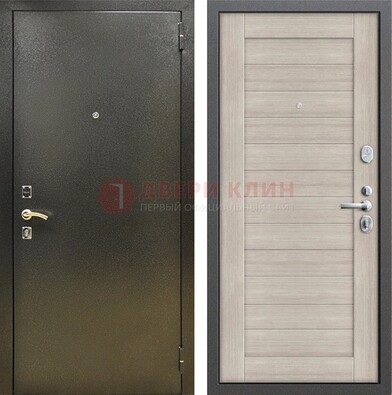 Стальная темно-серая дверь с порошковой отделкой и МДФ панелью ДП-278 в Жуковском