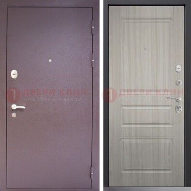 Темная стальная дверь с порошковым окрасом и МДФ ДП-310 в Жуковском