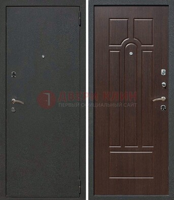 Черная металлическая дверь с порошковым окрасом ДП-47 в Жуковском