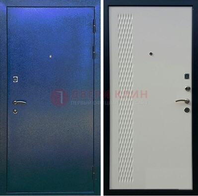 Синяя железная дверь с порошковым напылением ДП-49 в Жуковском