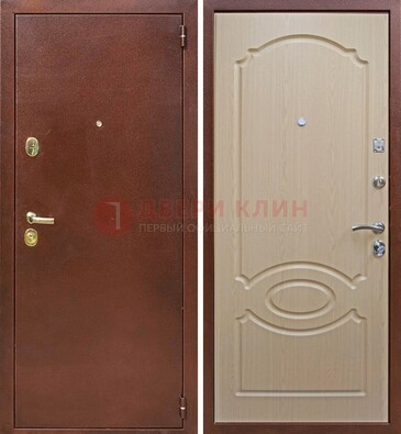 Коричневая металлическая дверь с порошковым окрасом ДП-76 в Жуковском