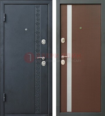 Черная стальная дверь с порошковым напылением ДП-9 в Казани