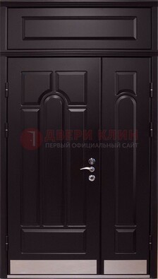 Парадная дверь с металлическими вставками ДПР-47 и фрамугой в Жуковском