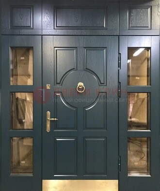 Стальная парадная дверь ДПР-64 со стеклопакетом в Жуковском