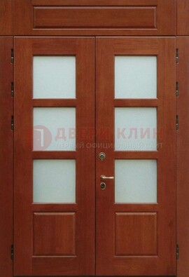 Металлическая парадная дверь со стеклом ДПР-69 для загородного дома в Жуковском