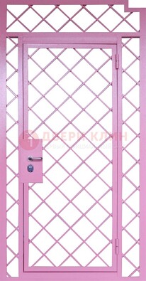 Розовая металлическая решетчатая дверь ДР-15 в Жуковском