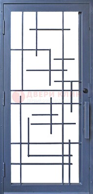 Современная железная решетчатая дверь синяя ДР-31 в Жуковском