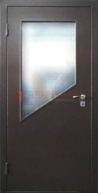 Стальная дверь со стеклом ДС-5 в кирпичный коттедж в Балашихе