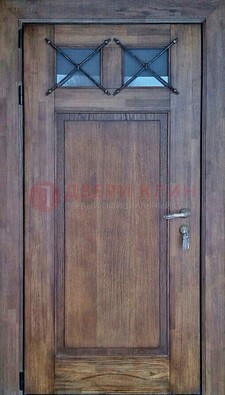 Металлическая дверь с Виноритом со стеклом и ковкой под старину ДСК-209 в Жуковском