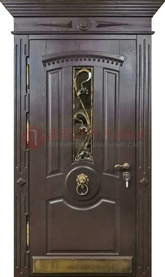 Элитная стальная дверь Винорит стекло и ковка ДСК-267 в Тамбове