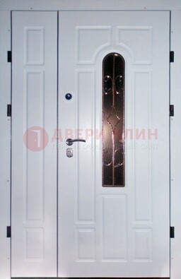 Входная дверь Винорит со стеклом в белом цвете ДСК-277 в Жуковском