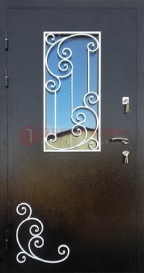 Входная дверь Порошок со стеклом и ковкой ДСК-278 в Жуковском