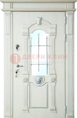 Герметичная входная дверь со стеклом и ковкой с украшением ДСК-64 в Жуковском