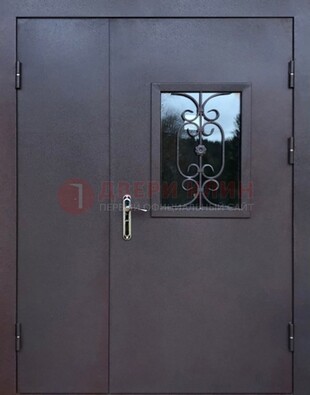 Тамбурная дверь Порошок со стеклом и ковкой ДТМ-48 в Жуковском