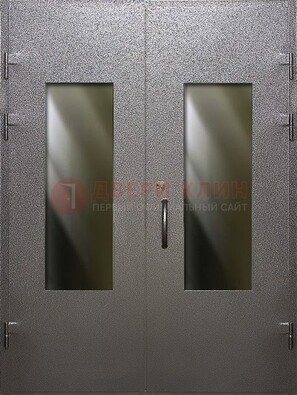 Серая тамбурная дверь со стеклянными вставками ДТМ-8 в Жуковском