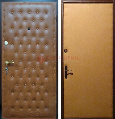 Желтая железная дверь с винилискожей ДВ-2 в Жуковском