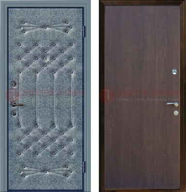 Серая металлическая дверь с винилискожей ДВ-35 в Жуковском