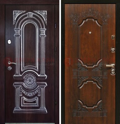 Железная дверь с виноритом в цвете Итальянский орех ДВТ-103 в Люберцах