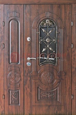Металлическая дверь с узором и виноритом ДВТ-146 в Новосибирске