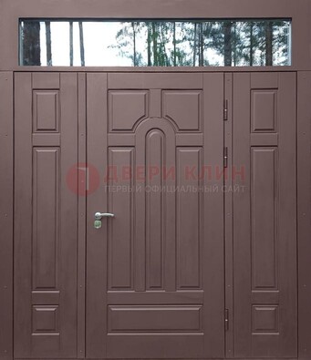 Парадная металлическая дверь с виноритом и стеклом ДВТ-167 в Балашихе