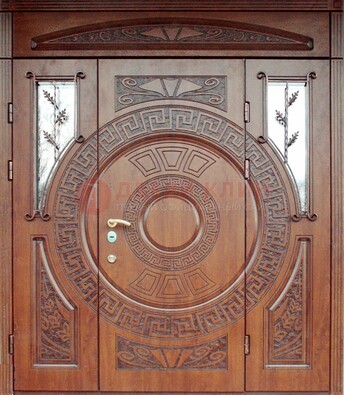 Стальная дверь с виноритом и фрамугами ДВТ-188 в Жуковском