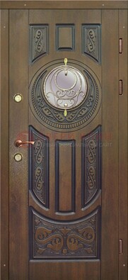Одностворчатая входная дверь с виноритом и стеклом ДВТ-193 в Жуковском