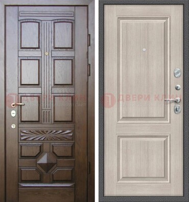 Коричневая металлическая дверь с виноритом ДВТ-223 в Жуковском