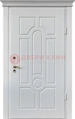 Белая уличная дверь с виноритом для дома ДВТ-247 в Жуковском
