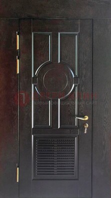 Входная темная дверь винорит с решеткой ДВТ-250 в Красноармейске