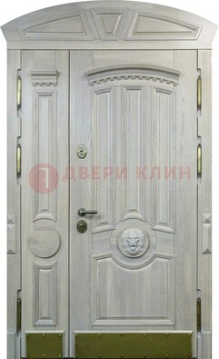 Светлая двухстворчатая дверь с виноритом на улицу ДВТ-258 в Жуковском