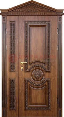 Узорная стальная дверь с виноритом для дома ДВТ-260 в Жуковском