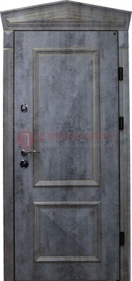 Серая железная уличная дверь с виноритом ДВТ-60 в Жуковском