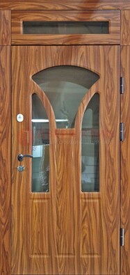 Коричневая классическая входная дверь с виноритом ДВТ-66 в Жуковском