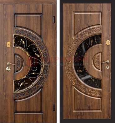 Металлическая дверь с виноритом и панелью Золотой Дуб ДВТ-71 в Жуковском