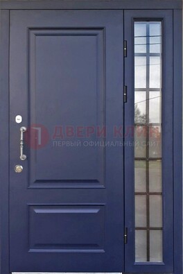 Синяя дверь с виноритом и стеклянными вставками  ДВТ-79 в Жуковском