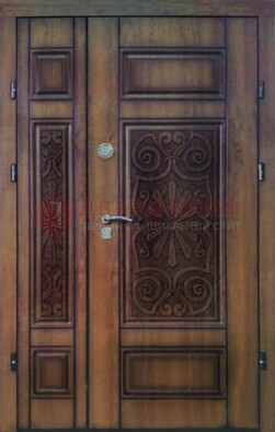 Входная железная дверь с виноритом и резьбой ДВТ-96 в Жуковском