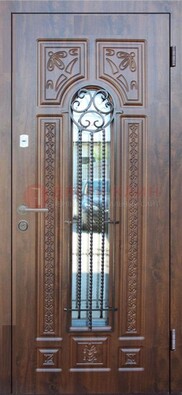Входная стальная дверь с виноритом и светлой панелью внутри ДВТ-97 в Жуковском