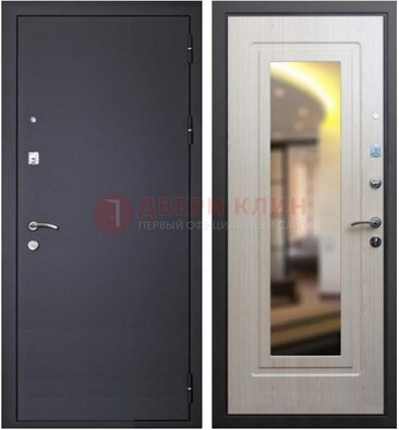 Черная металлическая дверь с зеркалом ДЗ-26 в Жуковском