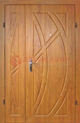 Полуторная металлическая дверь с МДФ золотой дуб ПЛ-17 в Жуковском