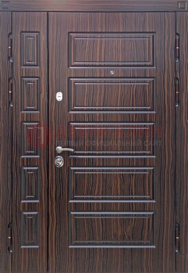 Коричневая двухцветная стальная дверь ПЛ-6 в Орле