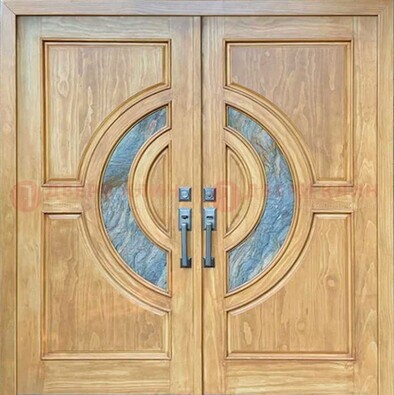 Двухстворчатая металлическая дверь с витражом ВЖ-11 в Жуковском